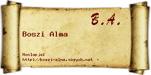 Boszi Alma névjegykártya